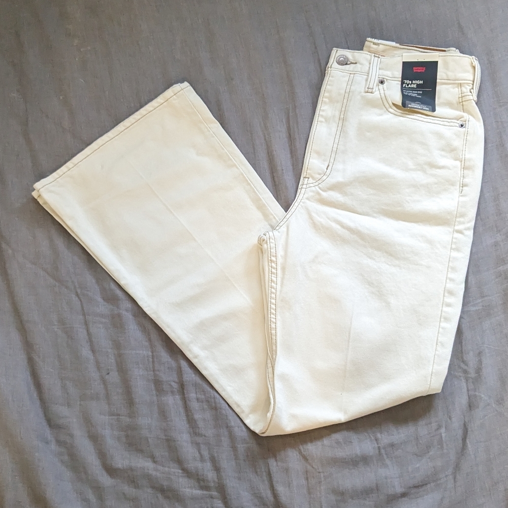 Levi's 70s Flare Jeans Movin On Cream - Picture 9 of 10